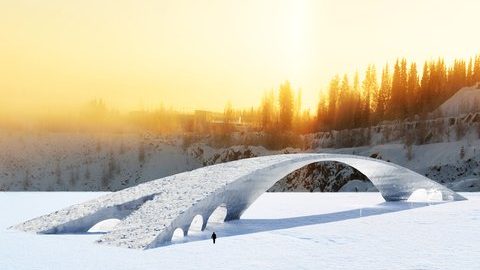 Da vinci&#039;s bridge in ice