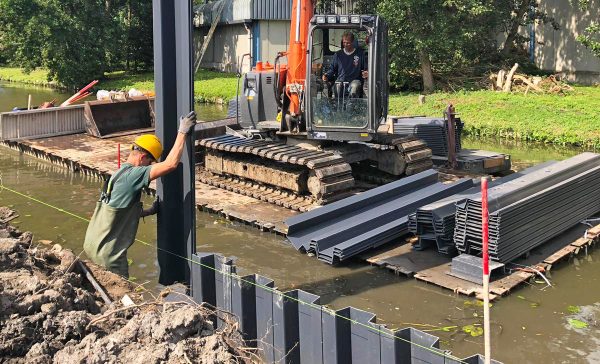 Dijkhoornseweg kunststof damwand werkzaamheden